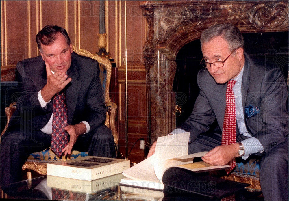 1996 Chicago, IL Mayor Daley & Paris, France Mayor Jean Tiberi Press Photo - Historic Images