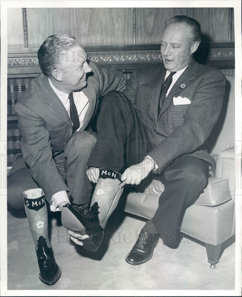 1960 Colorado Gov Steve McNichols & Justin Boot Pres John Justin Jr Press Photo - Historic Images