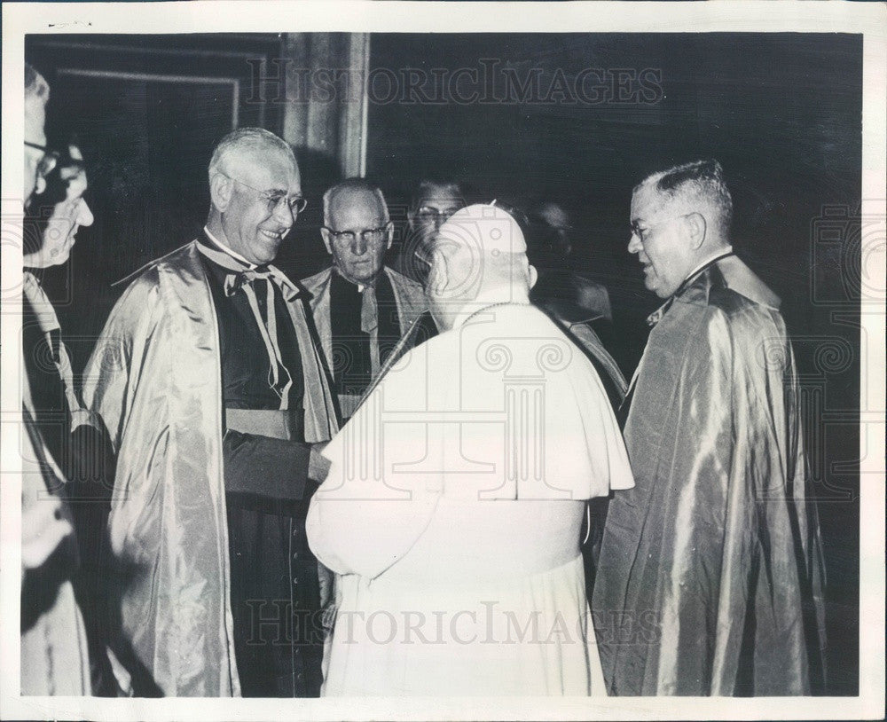 1960 Pope John XXIII &amp; Denver, CO Monsignor Elmer Kolka Press Photo - Historic Images