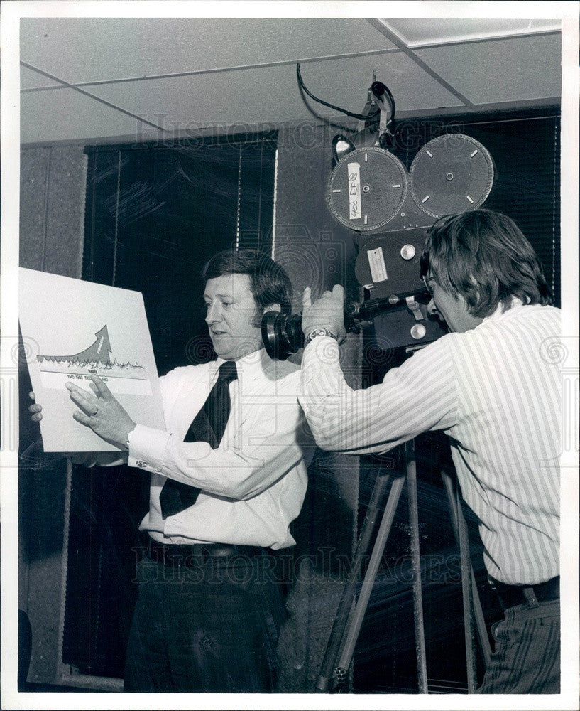 1973 Denver, Colorado Ch 7 Producer-Writer Bob Burton &amp; Jim Lilja Press Photo - Historic Images