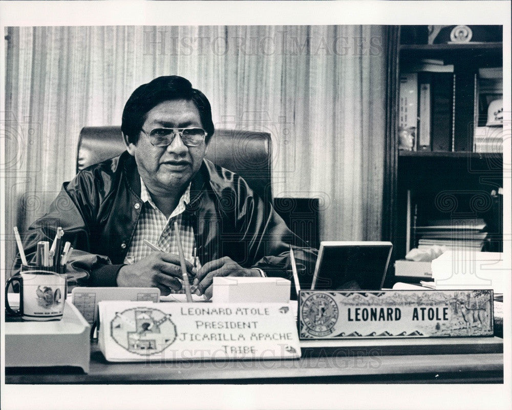 1986 NM Indian Leonard Atole of CERT, Jicarilla Apache Tribe Pres Press Photo - Historic Images