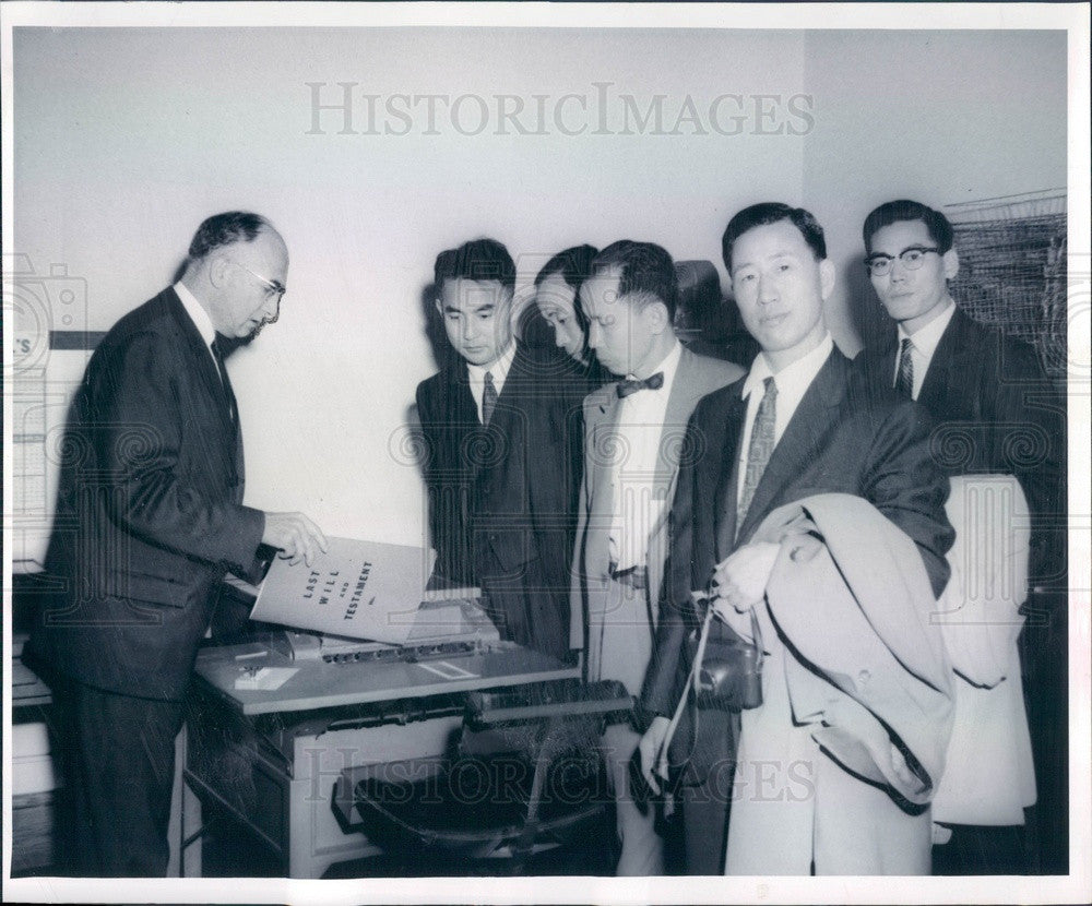 1959 Denver, Colorado Judge David Brofman &amp; Korean Lawyers Press Photo - Historic Images