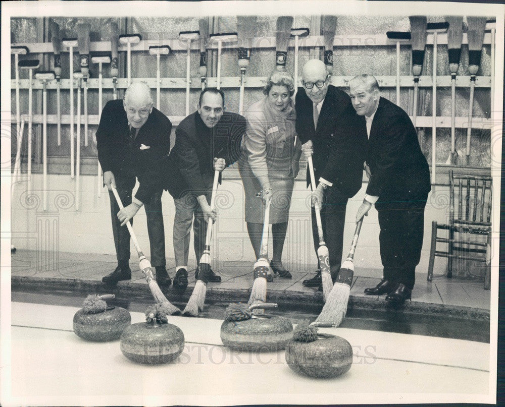 1965 Ontario Canada Curling Team, Baile, Windsor, Muir, Muir, Lawrie Press Photo - Historic Images