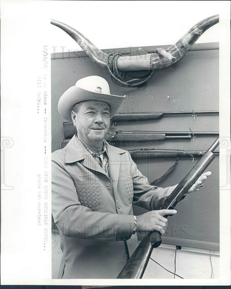 1981 Citrus County, FL Buffalo Bill Cody's Grandnephew Bill Cody Press Photo - Historic Images