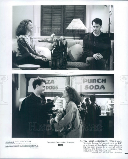 1988 Actors Tom Hanks & Elizabeth Perkins in Big Press Photo - Historic Images