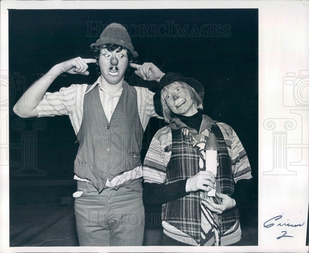 1978 Largo, Florida Great Ron Morris Circus Clown J.P. &amp; Bobo Press Photo - Historic Images