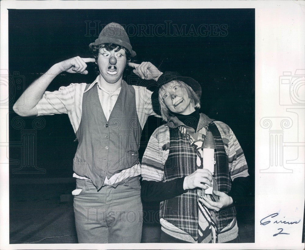 1978 Largo, Florida Great Ron Morris Circus Clown J.P. & Bobo Press Photo - Historic Images