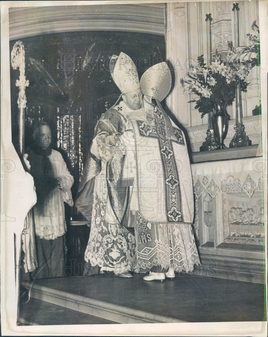 1938 Detroit, MI Auxiliary Bishop Stephen Woznicki Consecration Press Photo - Historic Images