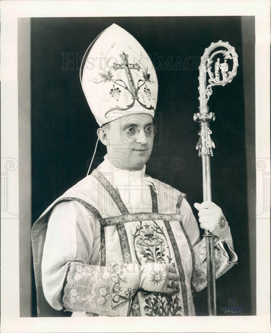 1938 Detroit, Michigan Auxiliary Bishop Stephen Woznicki Press Photo - Historic Images