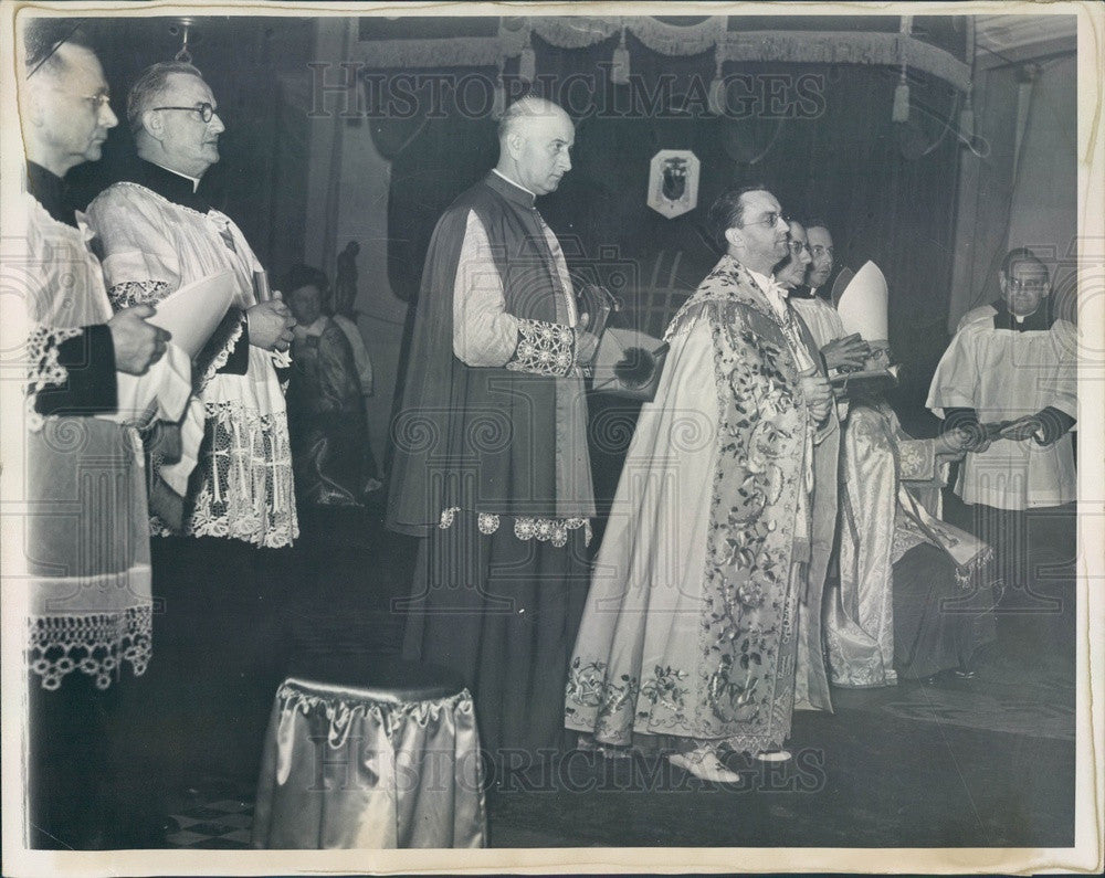 1938 Detroit, MI Auxiliary Bishop Stephen Woznicki Consecration Press Photo - Historic Images