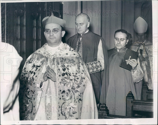 1938 Detroit, MI Auxiliary Bishop Stephen Woznicki Consecration Press Photo - Historic Images