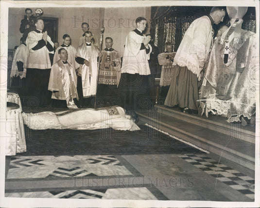 1938 Detroit, MI Auxiliary Bishop Stephen Woznicki Consecration Press Photo - Historic Images