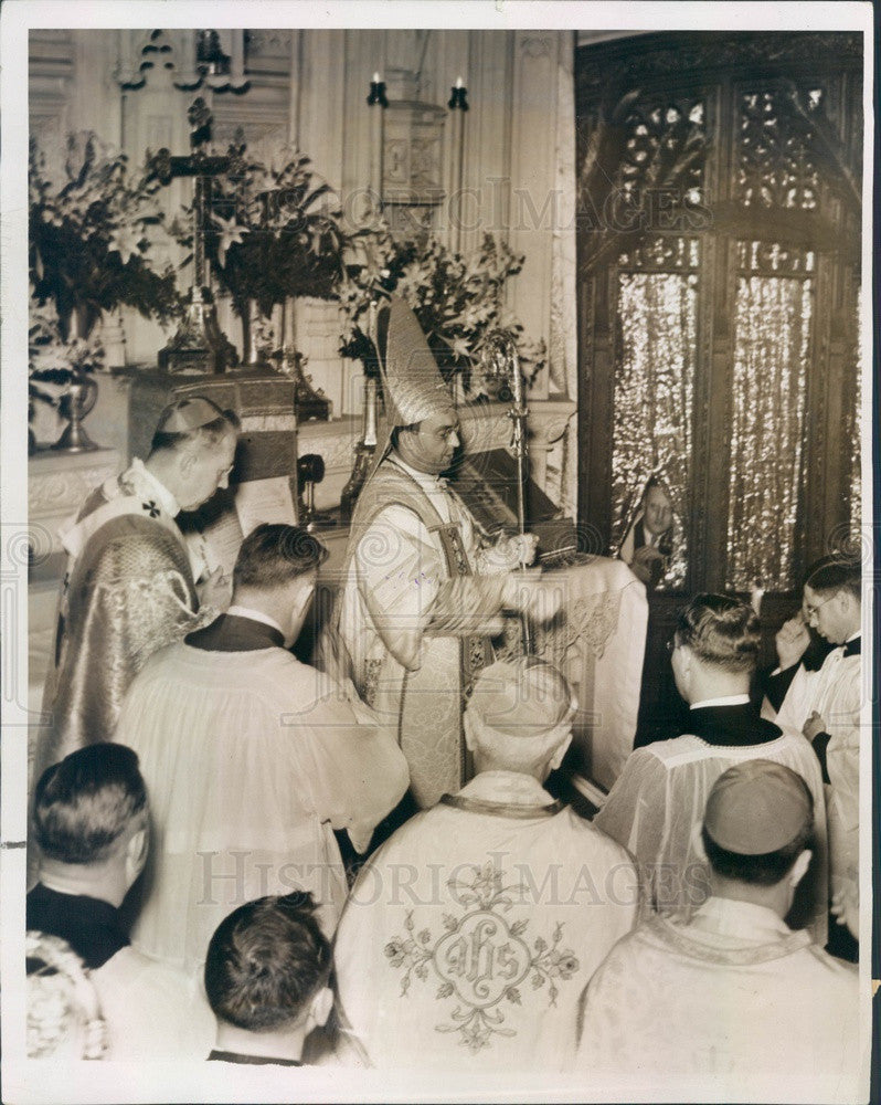 1938 Detroit, MI Auxiliary Bishop Stephen Woznicki Consecration Press Photo - Historic Images