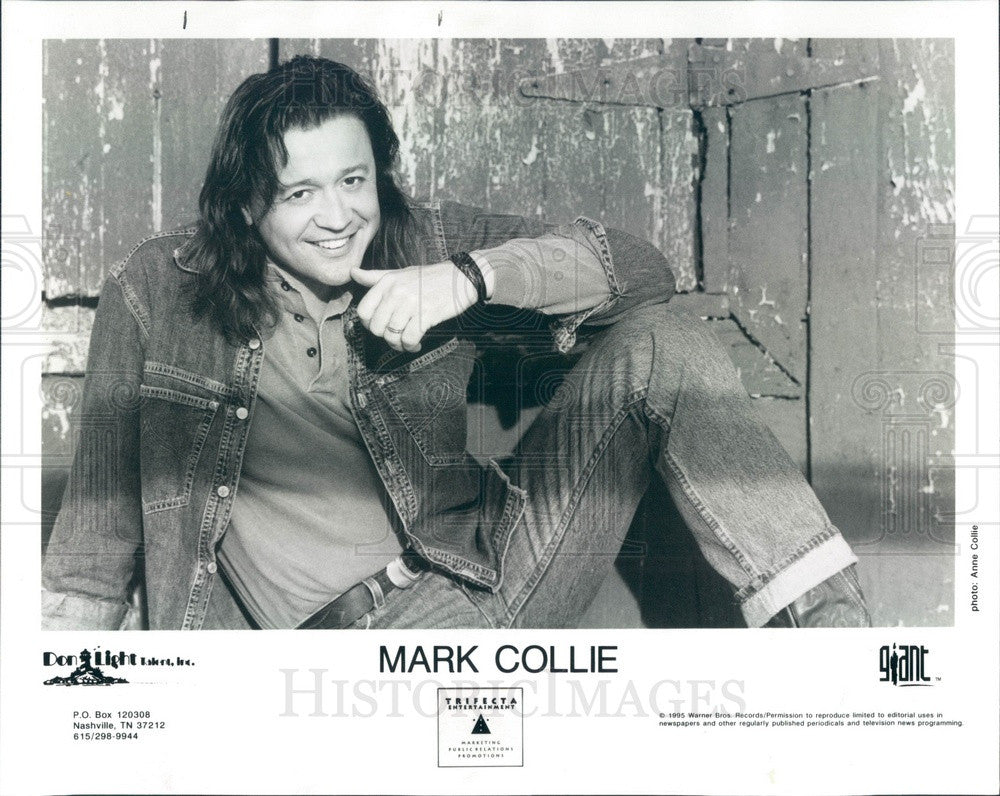 1995 Country Music Singer Mark Collie Press Photo - Historic Images