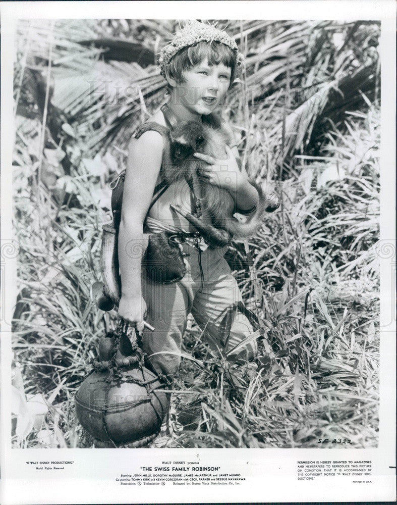 1975 Child Actor Kevin Corcoran in Disney Film Swiss Family Robinson Press Photo - Historic Images