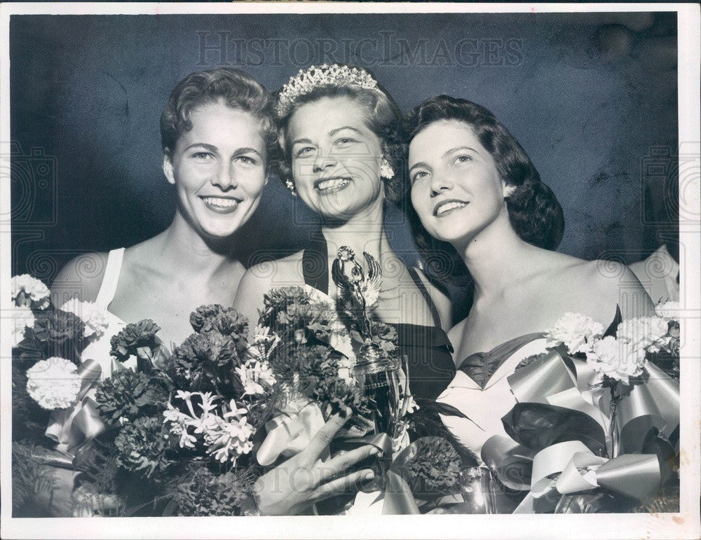1956 Miss St Petersburg, Florida Gloria Rupprecht, Pat Hobbs Press Photo - Historic Images