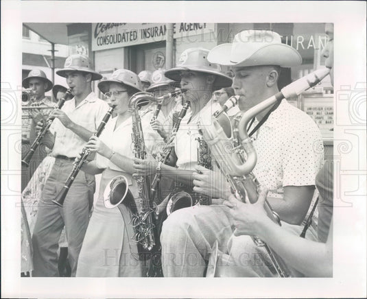 1956 St Petersburg, Florida Funtime, SPHS Band Members Press Photo - Historic Images