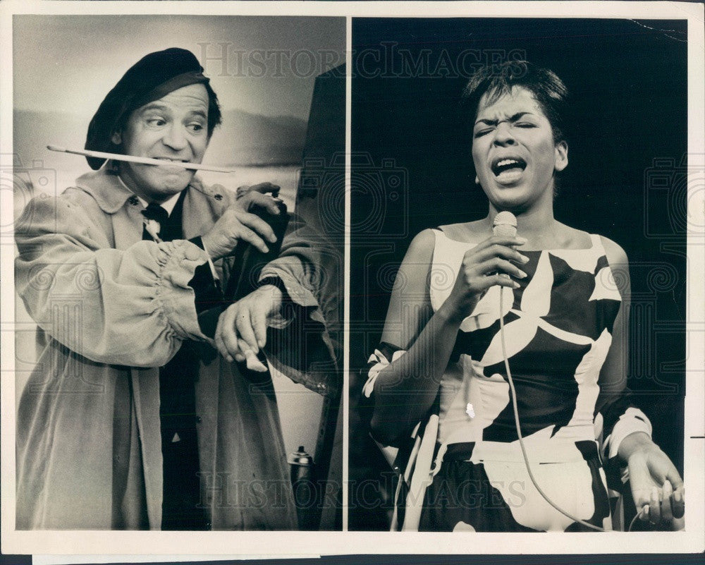 1963 Comedian Prof Irving Corey &amp; Singer Della Reese Press Photo - Historic Images
