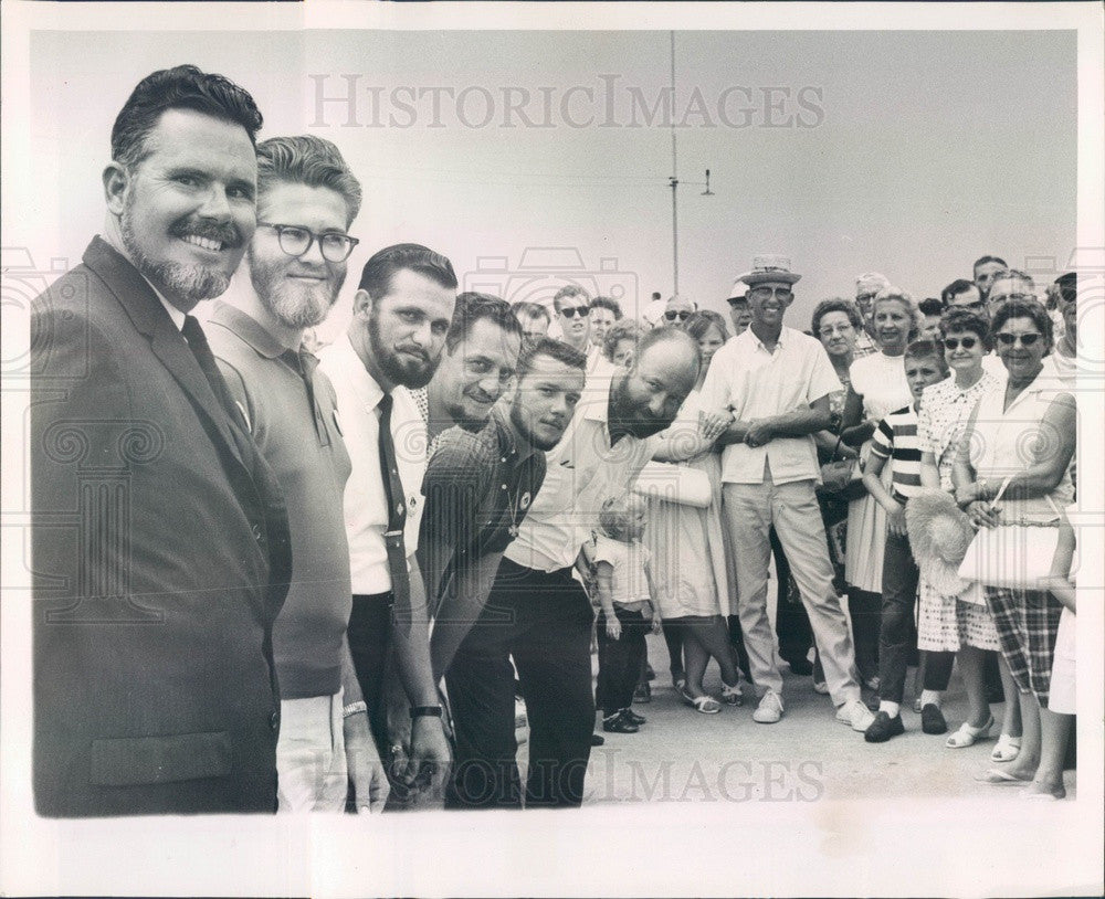 1964 St Petersburg, FL Funtime Beard Contest, Bill West, Gene Nail Press Photo - Historic Images