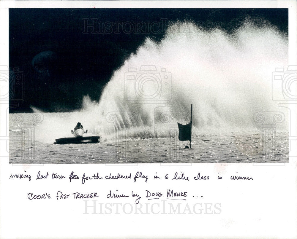 1986 St Petersburg, FL Suncoast Powerboat Regatta Winner Doug Menke Press Photo - Historic Images