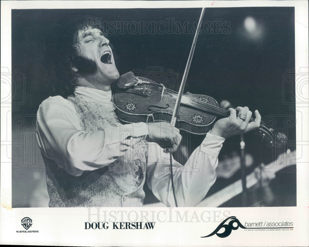 1977 American Fiddle Player Doug Kershaw Press Photo - Historic Images