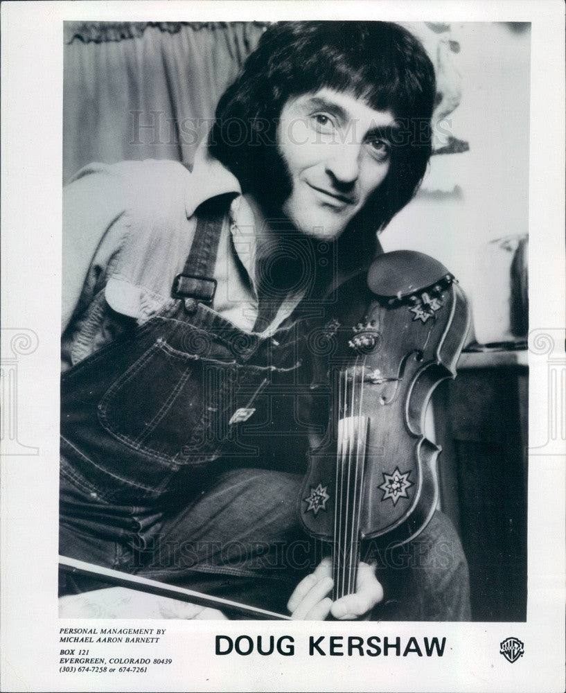 1977 American Fiddle Player Doug Kershaw Press Photo - Historic Images