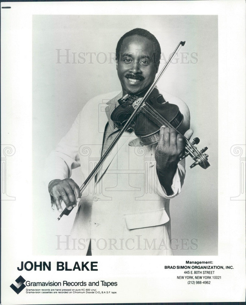 1986 Jazz Violinist John Blake Press Photo - Historic Images