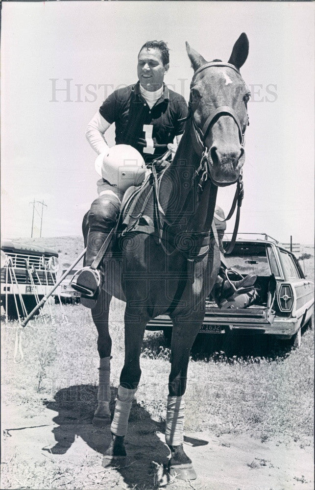 1966 Denver, Colorado Plum Creek Polo Team Member Richard Bigelow Press Photo - Historic Images