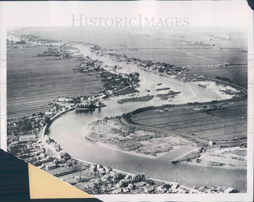1940 Holland, Ijssel River Aerial View Press Photo - Historic Images