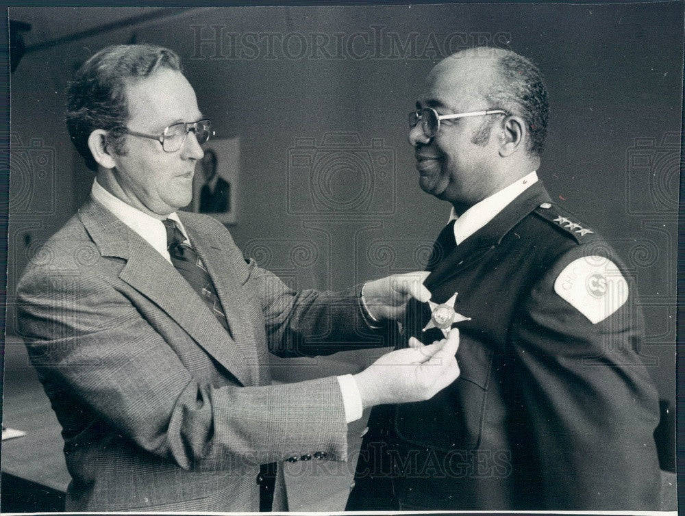 1978 Chicago IL Police Supt James O'Grady & Deputy Supt Samuel Nolan Press Photo - Historic Images
