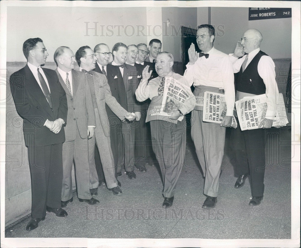 1953 Chicago, Illinois Judge Julius Miner, Sheriff John Babb Press Photo - Historic Images