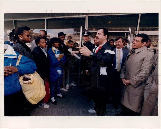 1989 Detroit, MI Rev James Holley & Dave Adamany, Wayne State Press Photo - Historic Images