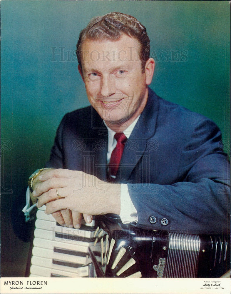 1975 Accordionist Myron Floren from TV Show Lawrence Welk Press Photo - Historic Images