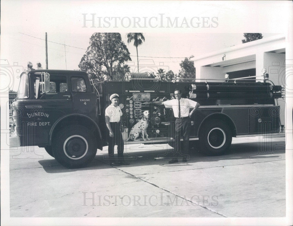 1969 Dunedin, Florida New Fire Truck, Jim Prosser &amp; Bill Griffin Press Photo - Historic Images