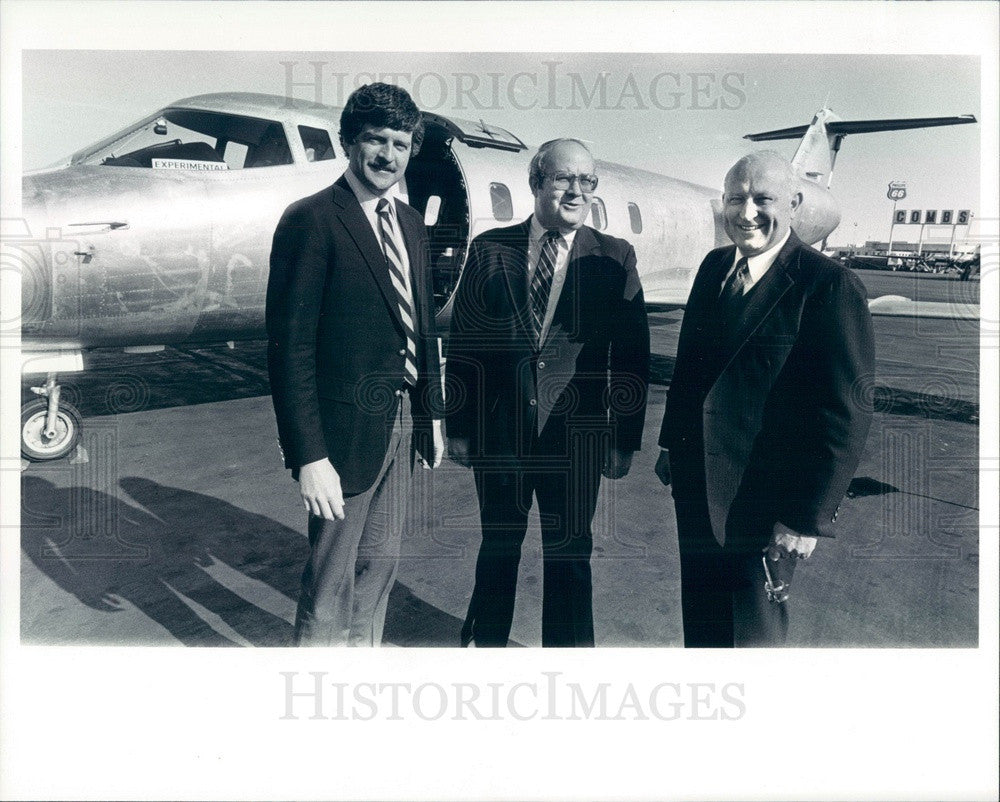 1983 Branson Aircraft Execs Carl Branson, Ron Neal, Roger Kirwan Press Photo - Historic Images