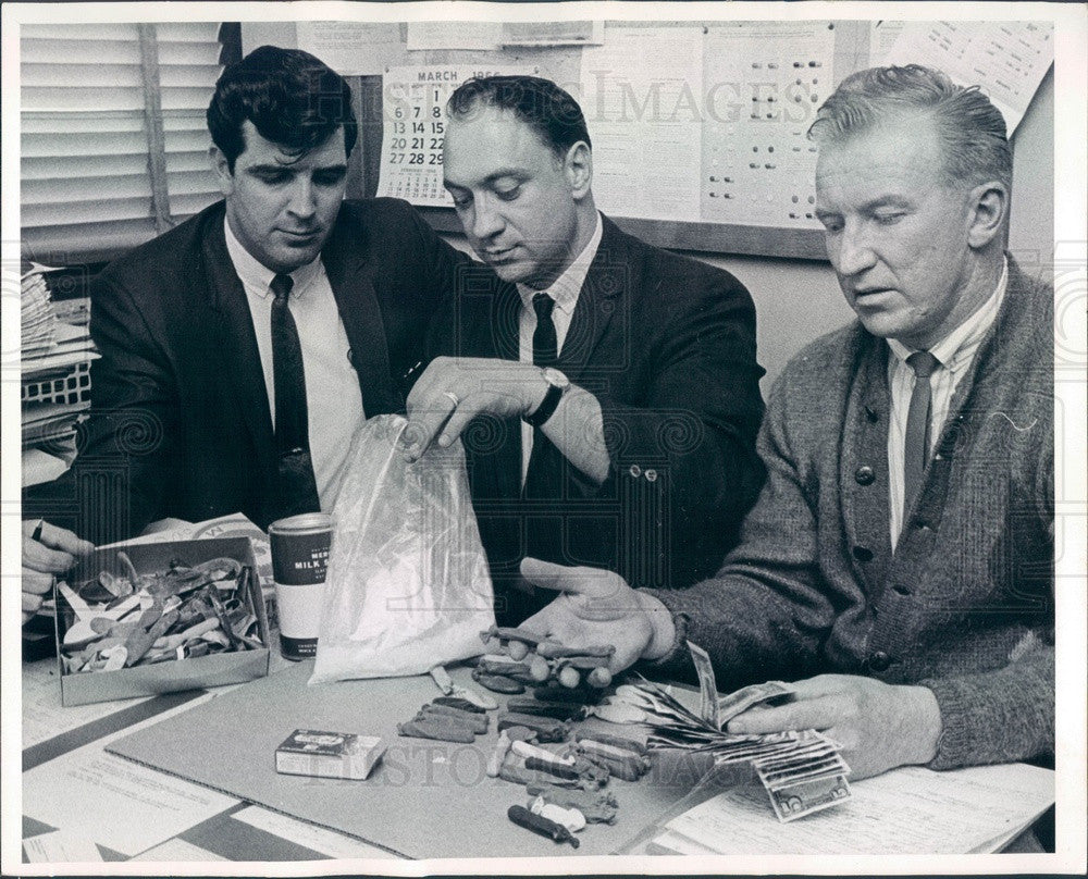 1966 Denver, CO Policemen John Gray, Steve Metros, Jerry Kennedy Press Photo - Historic Images