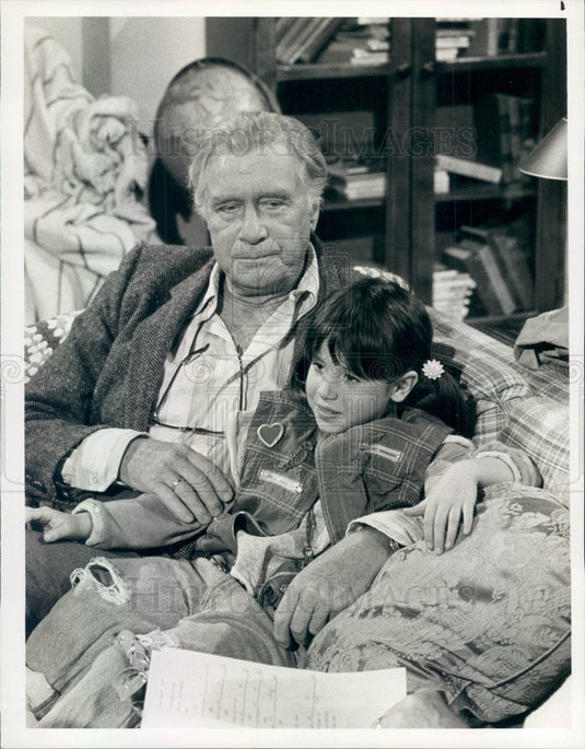 1984 Actors George Gaynes & Soleil Moon-Frye in Punky Brewster Press Photo - Historic Images
