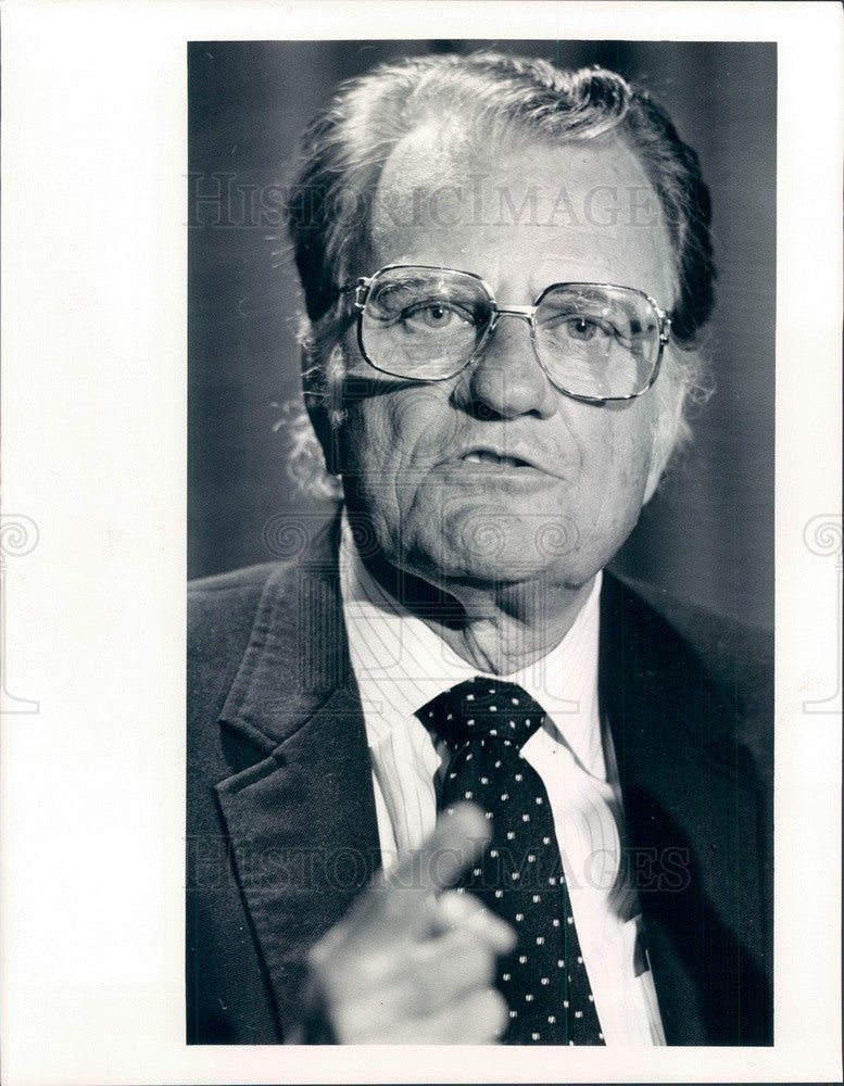 1987 Evangelist Rev. Dr. Billy Graham Press Photo - Historic Images