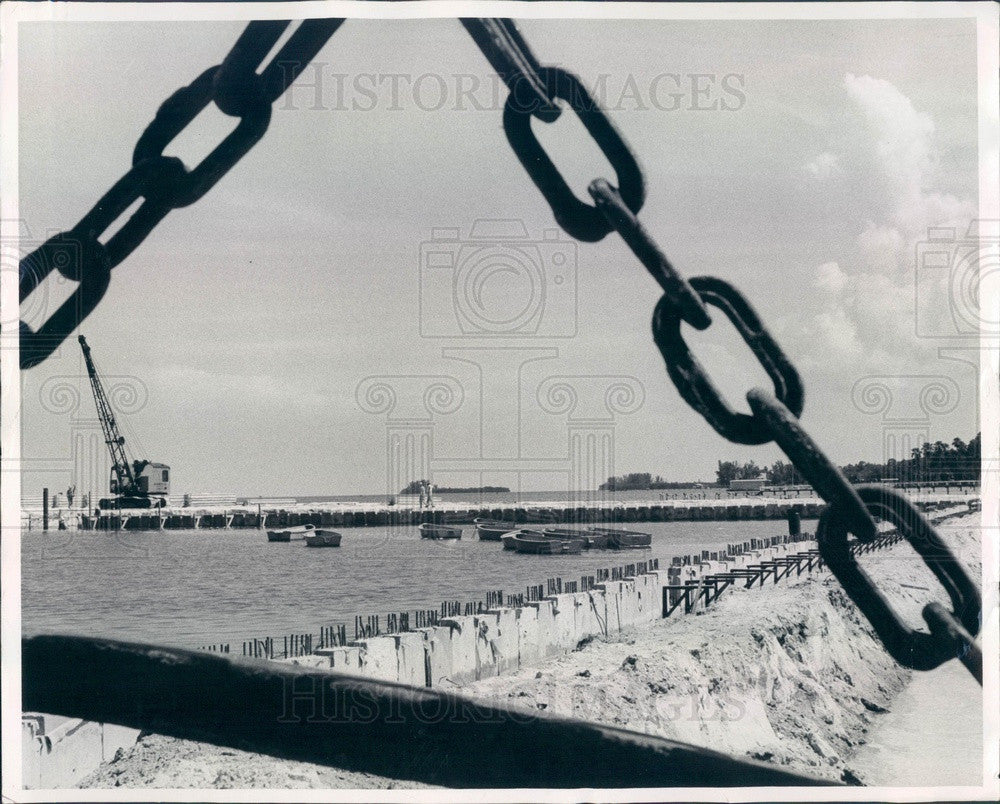 1960 Dunedin, Florida Marina Construction Press Photo - Historic Images