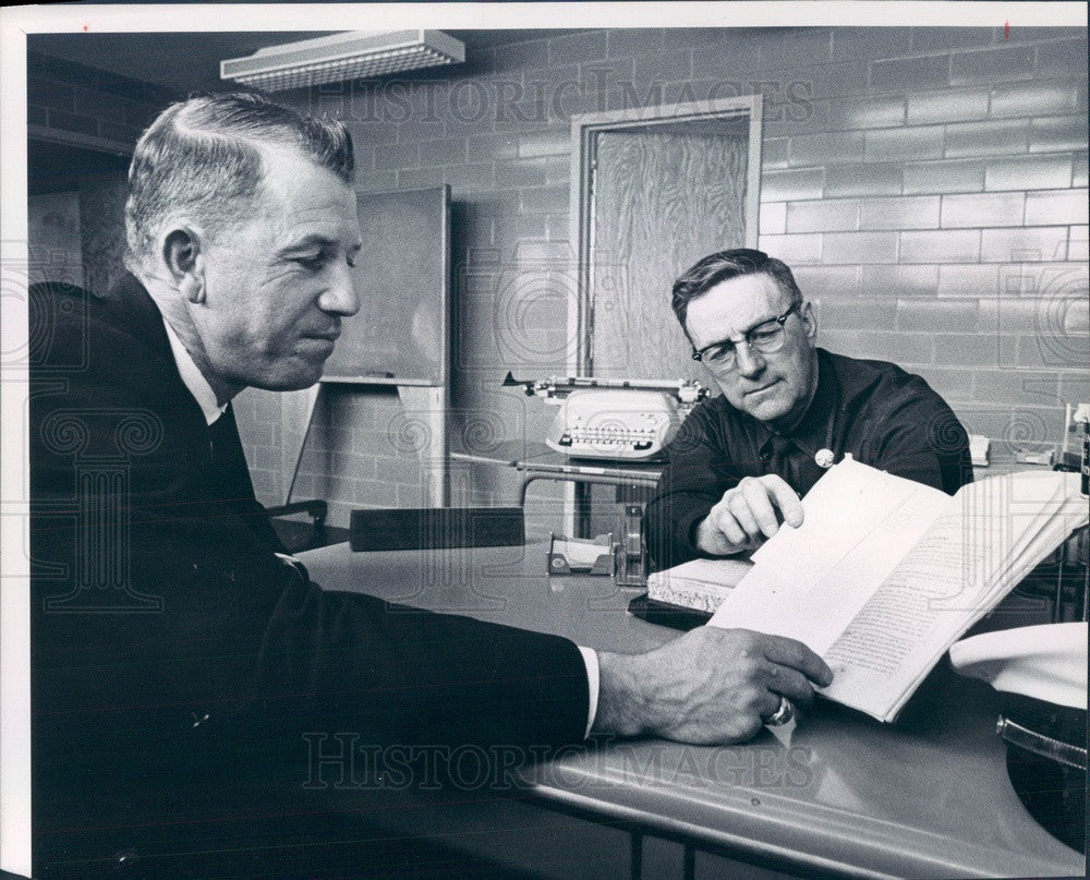 1962 Aurora, Colorado Fire Chief William Hawkins &amp; Frank Bruner Press Photo - Historic Images