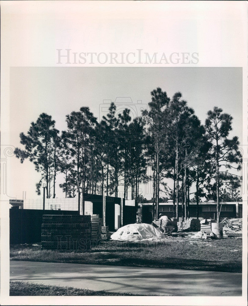 Undated Florida, Pinellas Park Jr High School Construction Press Photo - Historic Images