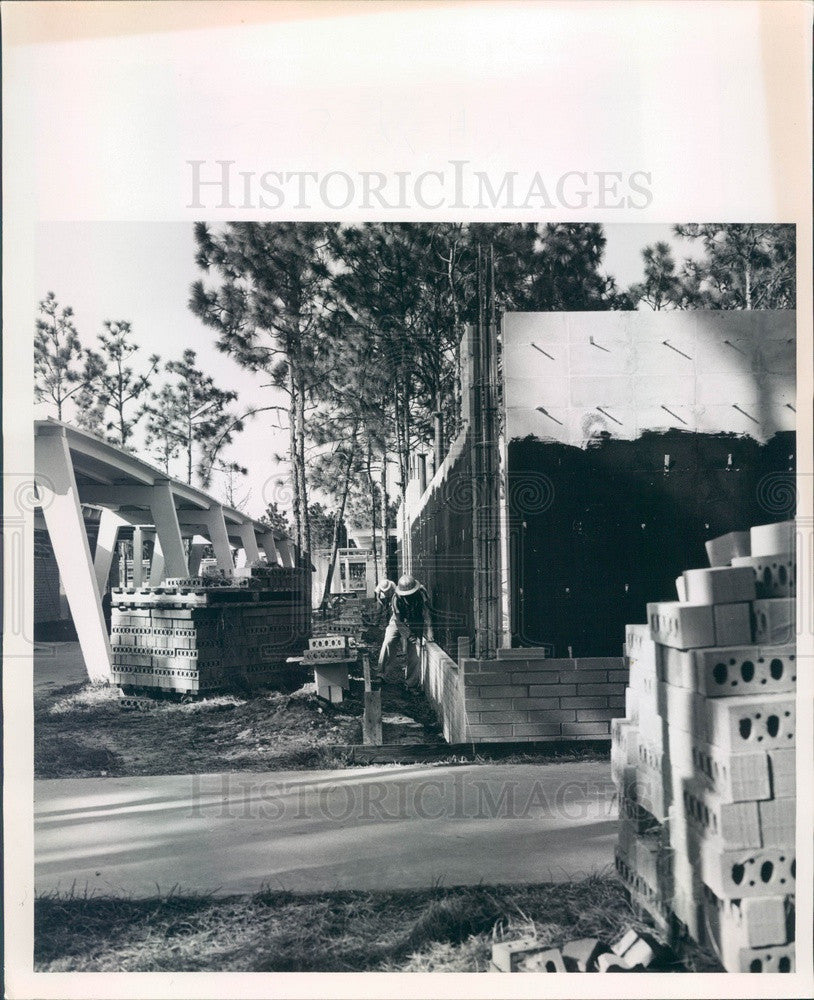 Undated Florida, Pinellas Park Jr High School Construction Press Photo - Historic Images