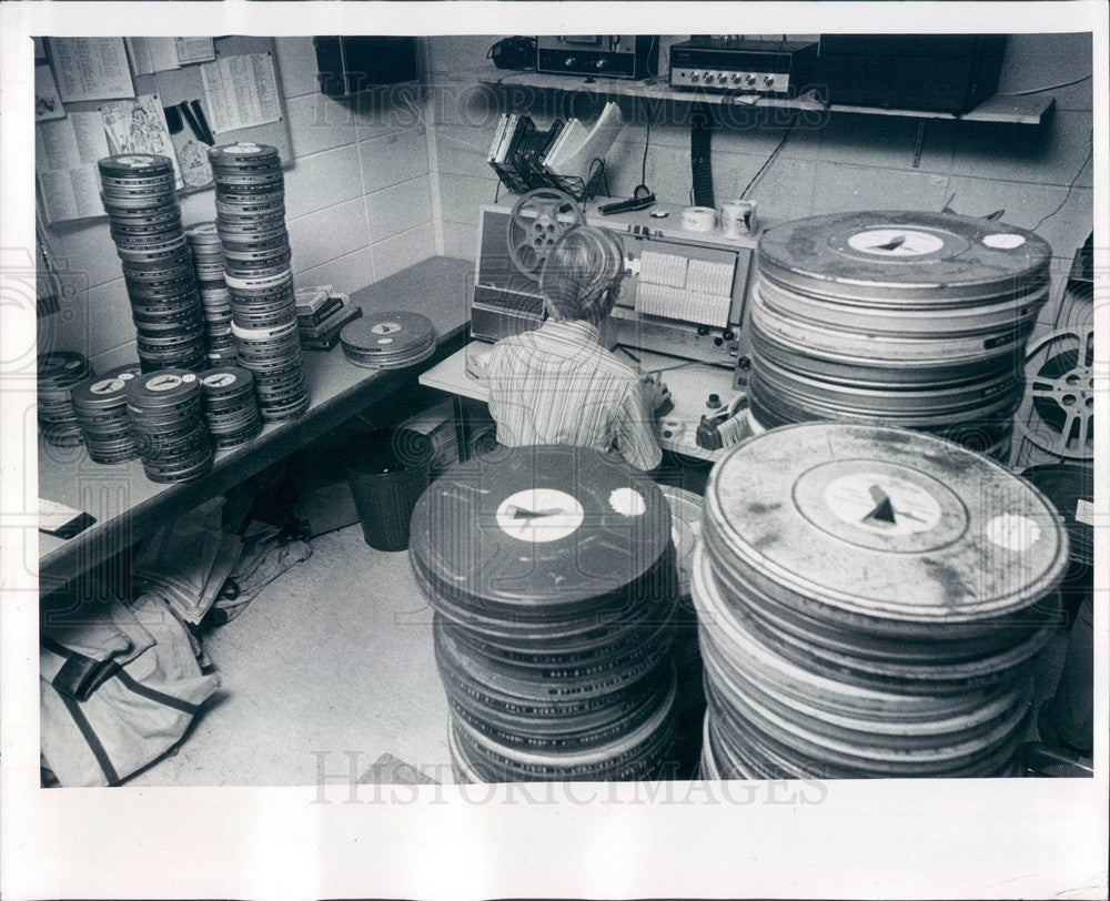 1977 Clearwater, Florida School Administration Building Film Room Press Photo - Historic Images