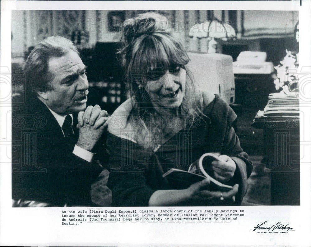 1985 Italian Film Actors Piera Degli Esposti & Ugo Tognazzi Press Photo - Historic Images