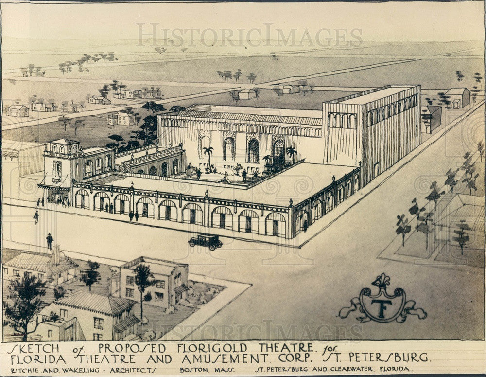 1966 St Petersburg, Florida Sketch of Proposed Florigold Theatre Press Photo - Historic Images