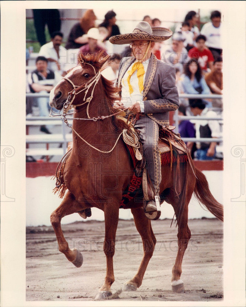 1995 Chicago, Illinois Mexican Rodeo Cowboy Eusebio Arce Press Photo - Historic Images