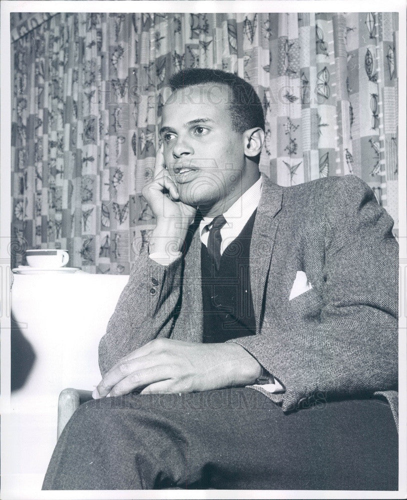 1960 American Singer/Actor Harry Belafonte Press Photo - Historic Images