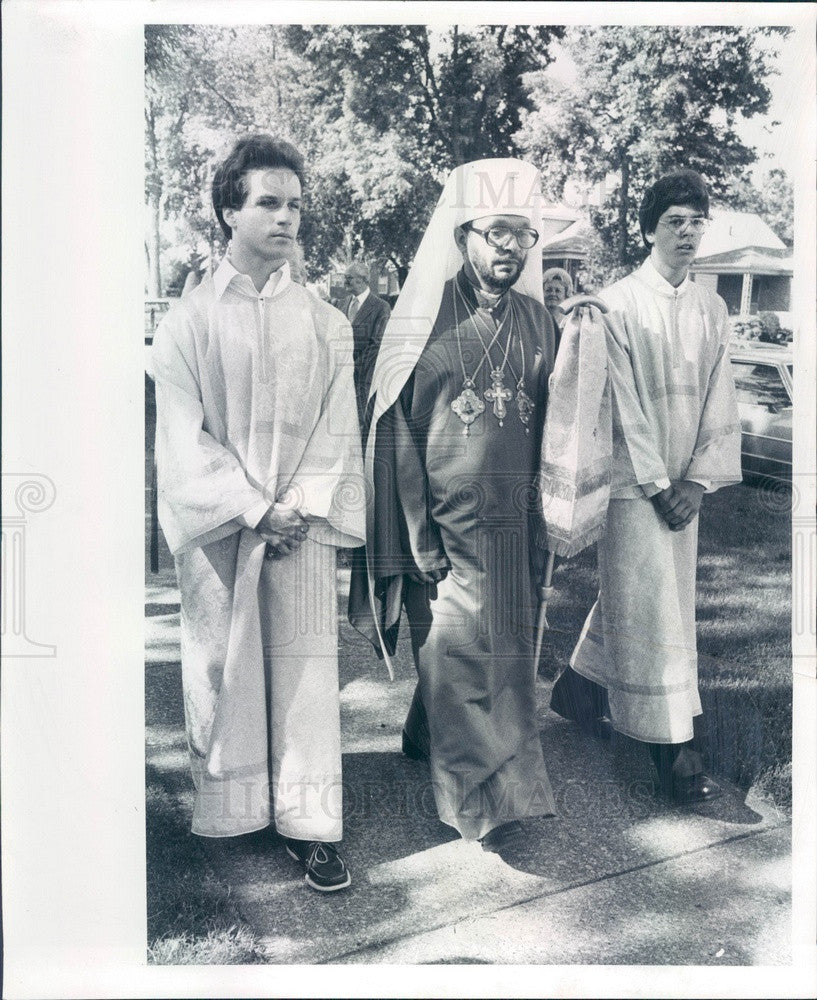 1978 Detroit, MI Greek Orthodox Primate Theodosius at Holy Trinity Press Photo - Historic Images