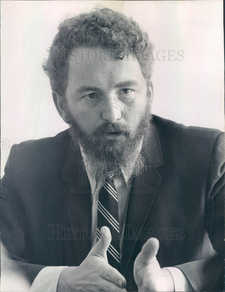 1967 Chicago, Illinois New Politics Leader Michael Wood Press Photo - Historic Images