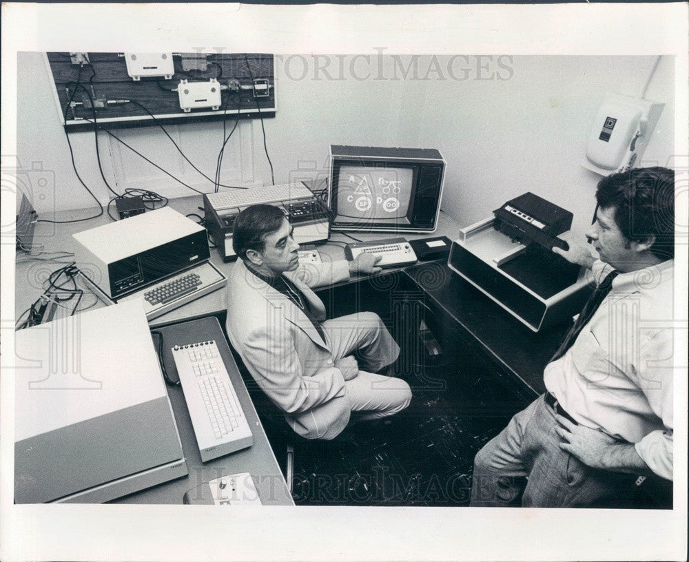 1977 Rockford, Illinois Fire Chief James Cragan & Thomas Baldwin Press Photo - Historic Images